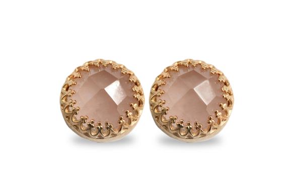 Pink Quartz Earrings · Pink Jewelry · Rose Gold Earrings · Rose Quartz Earrings · Post Earrings · Gemstone Earrings · Delicate Earrings