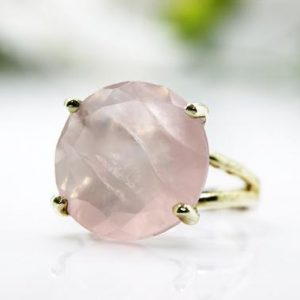 Shop Rose Quartz Jewelry! Rose Quartz Ring · January Birthstone Ring · Gold Ring · Prong Ring · Love Ring · Cocktail Ring · Gemstone Ring · Love Gift | Natural genuine Rose Quartz jewelry. Buy crystal jewelry, handmade handcrafted artisan jewelry for women.  Unique handmade gift ideas. #jewelry #beadedjewelry #beadedjewelry #gift #shopping #handmadejewelry #fashion #style #product #jewelry #affiliate #ad