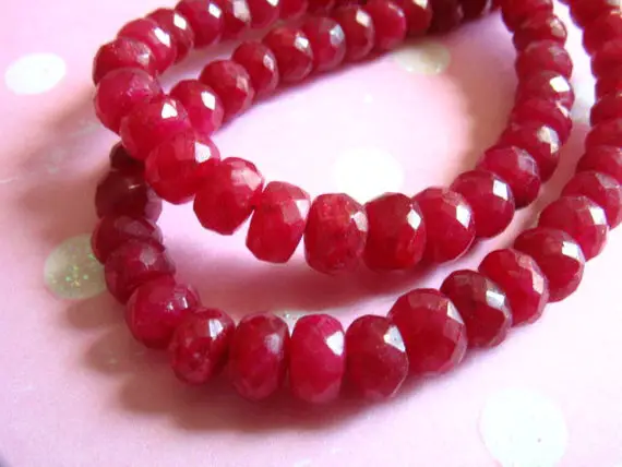 1/2 Strand, Ruby Rondelles, Luxe Aaa, 3-4, 4-5 Or 5-6 Mm, Faceted, July Birthstone Brides Bridal Tr R 34 45 56 True