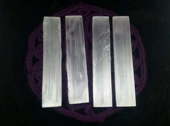 Selenite Long Bar Rectangle Slab Carving Polished Crystals Magick Charging Plate Stones Moonchild Starseed