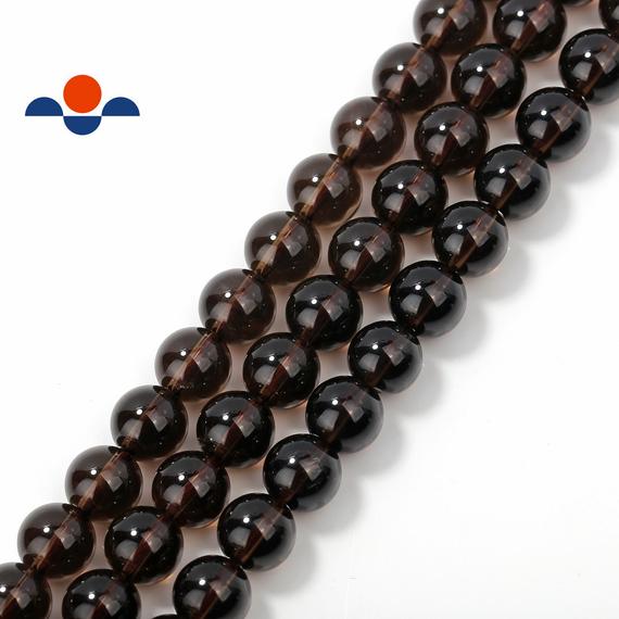 Brown Smoky Quartz Smooth Round Beads 4mm 6mm 8mm 10mm 12mm 15.5" Strand