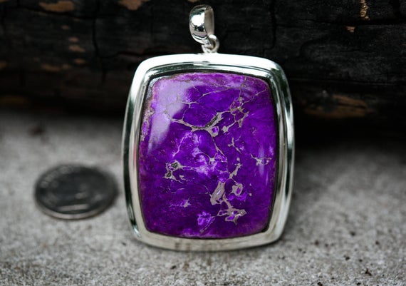Sugilite Pendant - Stunning Sugilite And Sterling Silver - Gorgeous Purple Sugilite Jewelry - Sugilite Silver Pendant - Sugilite Necklace