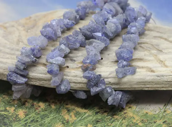 Rare Tanzanite Natural Raw Rough Cut Nugget Chip Beads 6-9mm Approx Blue Gemstone Irregular Cut Beads / Freeform Tanzanite Gemstone 3 Bead