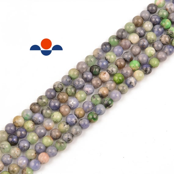 Natural Multi Color Tanzanite Smooth Round Beads 6mm 8mm 15.5" Strand