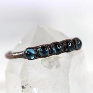 Shop Topaz Rings! London Blue Topaz Ring – November Birthstone Jewelry – Topaz Ring – Multi Stone Ring – Copper Ring | Natural genuine Topaz rings, simple unique handcrafted gemstone rings. #rings #jewelry #shopping #gift #handmade #fashion #style #affiliate #ad
