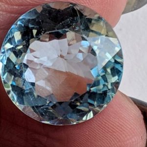 Shop Topaz Round Beads! 13mm Blue Topaz Round Cut Stone, Natural Blue Topaz Brilliant Cut Stone, Loose Blue Topaz Pointed Back Stone, Topaz Solitaire For Ring | Natural genuine round Topaz beads for beading and jewelry making.  #jewelry #beads #beadedjewelry #diyjewelry #jewelrymaking #beadstore #beading #affiliate #ad