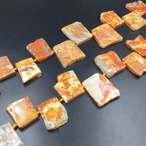 Shop Agate Chip & Nugget Beads! Flat Trapezoid Agate Slice Beads Orange/Yellow Agate Pendant Beads Slab Nugget Beads Graduated Agate Gemstone Beads Supplies 22-40*35-45mm | Natural genuine chip Agate beads for beading and jewelry making.  #jewelry #beads #beadedjewelry #diyjewelry #jewelrymaking #beadstore #beading #affiliate #ad