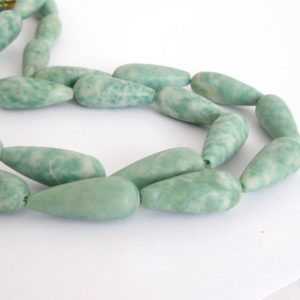25mm Tree Agate Beads, Matte Finish 25mm Green Teardrop Beads, Green and White  Gemstone Beads, 25mm Teardrop Beads, Aga232 | Natural genuine other-shape Gemstone beads for beading and jewelry making.  #jewelry #beads #beadedjewelry #diyjewelry #jewelrymaking #beadstore #beading #affiliate #ad