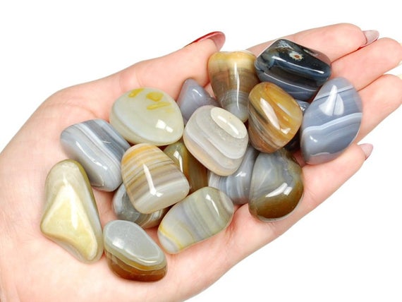 Banded Agate Tumbled Stone, Banded Agate, Tumbled Stones, Agate, Stones, Crystals, Gemstones, Gems, Gifts, Rocks, Zodiac Crystals, Healing