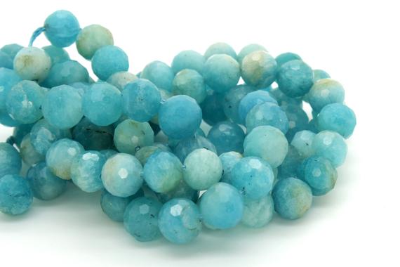 Natural Amazonite, Amazonite Faceted Sphere Ball Round Natural Gemstone Beads Stones - Rnf78
