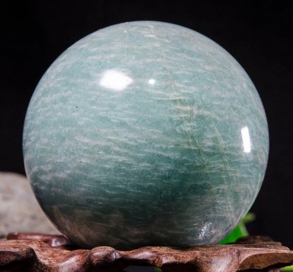 2"large Natural Amazonite Sphere/tumbled Amazonite Ball/green Rock Sphere/hand Carved Gemstone Sphere/crystal Healing/gift-51mm 266g #8777