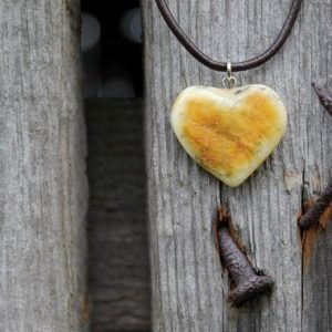 Shop Amber Jewelry! Honey Amber Heart  Pendant  Necklace Yellow Amber Charm Hand Sculpted Stone Bee Jewelry Love Romantic Valentines for her Mother's day Gift | Natural genuine Amber jewelry. Buy crystal jewelry, handmade handcrafted artisan jewelry for women.  Unique handmade gift ideas. #jewelry #beadedjewelry #beadedjewelry #gift #shopping #handmadejewelry #fashion #style #product #jewelry #affiliate #ad