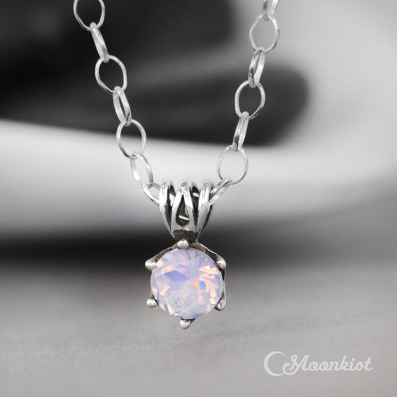 Lavender Quartz Solitaire Necklace, Sterling Silver Amethyst Necklace, Dainty Lilac Necklace | Moonkist Designs