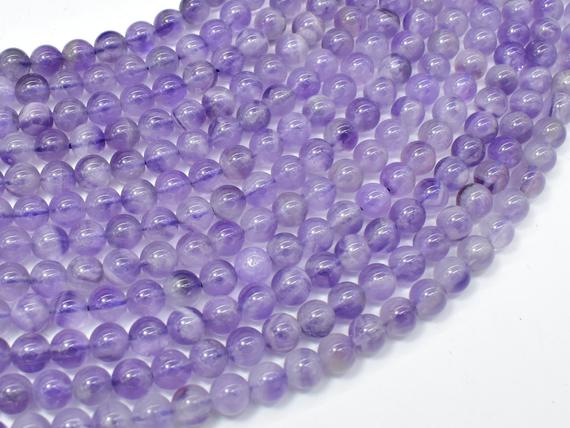 Amethyst 6mm (6.5mm) Round Beads, 15.5 Inch, Full Strand, Approx. 62-65 Beads, Hole 1mm  (115054013)