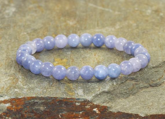 6mm Angelite Stacking Bracelet, A Grade, Throat Chakra Crystals, Spiritual Guidance-connect With Guardian Angels-dreamwork & Lucid Dreaming