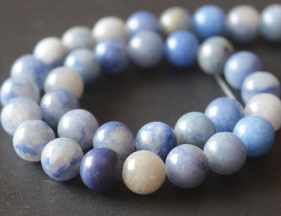 Natural Blue Aventurine Gemstone Beads,6mm/8mm/10mm/12mm Smooth And Round Stone Beads,15 Inches One Strand