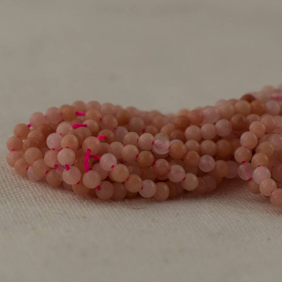 High Quality Grade A Natural Pink Aventurine Semi-precious Gemstone Round Beads - 2mm - 15" Strand