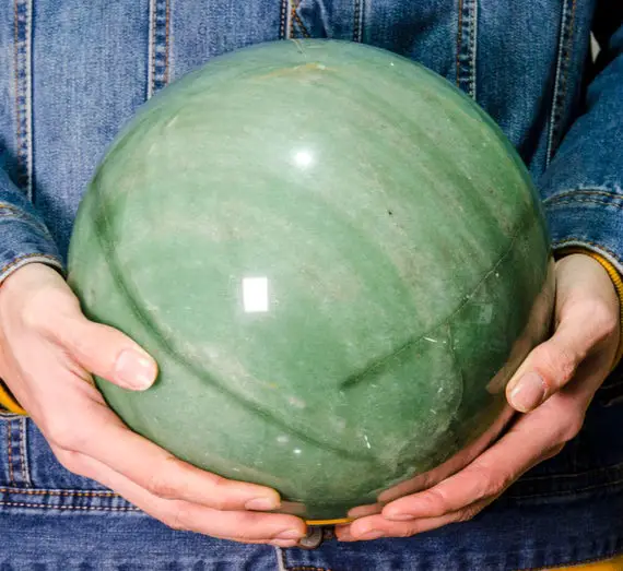 8.8"32lb Extra Large Aventurine Sphere On Etsy/green Aventurine Ball/crystal Healing/calm/comfort/metaphysical Energy/gift-220mm-14520g#3053