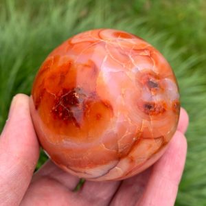 Shop Carnelian Shapes! CARNELIAN SPHERE 67mm | Natural genuine stones & crystals in various shapes & sizes. Buy raw cut, tumbled, or polished gemstones for making jewelry or crystal healing energy vibration raising reiki stones. #crystals #gemstones #crystalhealing #crystalsandgemstones #energyhealing #affiliate #ad