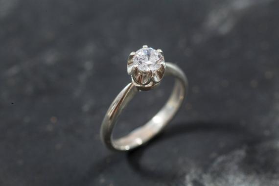 Diamond Ring, Created Diamond Ring, Promise Ring, Lab Diamond Ring, Engagement Ring, Vintag Rings, Bridal Ring, Solid Silver Ring, Diamond