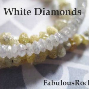 Shop Diamond Rondelle Beads! 1-50 pcs / 2-2.5 mm DIAMOND Beads, Diamond Rondelles, White Diamond Bead, Luxe AAA, Silver Gray / brides bridal april birthstone drw 25 tr | Natural genuine rondelle Diamond beads for beading and jewelry making.  #jewelry #beads #beadedjewelry #diyjewelry #jewelrymaking #beadstore #beading #affiliate #ad