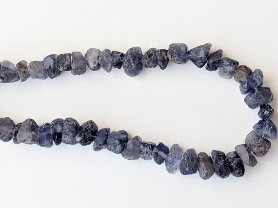 8-11mm Raw Iolite Beads, Loose Natural Rough Iolite Gems, Iolite Rough Nuggets, Natural Iolite For Jewelry, Iolite For Necklace 13 Inch