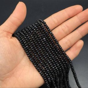 Shop Jade Rondelle Beads! 2x4mm Dyed Jade Rondelle Beads Black Jade Spacer Beads Tiny 4×2 mm Jade Spacers Rondelles Jewelry Beads Supplies 15.5"/Strand | Natural genuine rondelle Jade beads for beading and jewelry making.  #jewelry #beads #beadedjewelry #diyjewelry #jewelrymaking #beadstore #beading #affiliate #ad