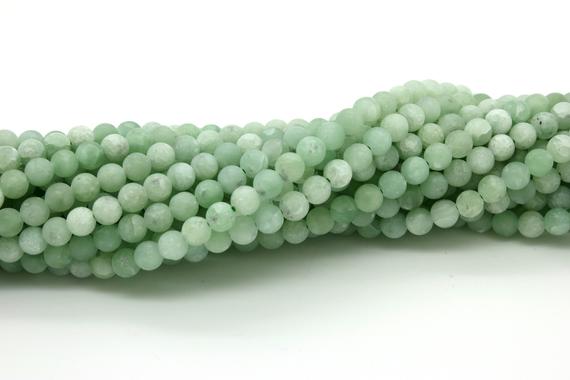 Burma Jade Beads, Natural Green Burma Jade Matte Round Sphere Ball Loose Gemstone Beads - Rn39