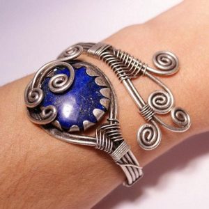 Shop Lapis Lazuli Jewelry! lapis lazuli bracelet – lapis cuff bracelet – lapis bracelet – wire wrapped jewelry handmade – wire wrapped cuff bracelet | Natural genuine Lapis Lazuli jewelry. Buy crystal jewelry, handmade handcrafted artisan jewelry for women.  Unique handmade gift ideas. #jewelry #beadedjewelry #beadedjewelry #gift #shopping #handmadejewelry #fashion #style #product #jewelry #affiliate #ad