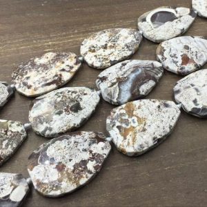 Shop Ocean Jasper Chip & Nugget Beads! Faceted Ocean Jasper Slice Beads Large Sea Sediment Jasper Nugget Slab Pendant Beads Gray Jasper Gemstone Beads Supplies 7pcs 38-42*50-55mm | Natural genuine chip Ocean Jasper beads for beading and jewelry making.  #jewelry #beads #beadedjewelry #diyjewelry #jewelrymaking #beadstore #beading #affiliate #ad