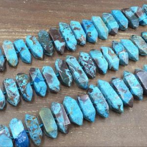 Faceted Ocean Jasper Stick Beads Double Terminated Sea Sediment Jasper Point Slice Beads Jewelry Bead Supplies Graduated 25-40mm 15.5"strand | Natural genuine other-shape Ocean Jasper beads for beading and jewelry making.  #jewelry #beads #beadedjewelry #diyjewelry #jewelrymaking #beadstore #beading #affiliate #ad