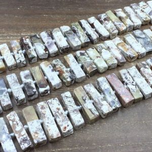 Raw Ocean Jasper Stick Beads Natural Sea Sediment Jasper Slice Slab Beads Jewelry Beads Center Drilled Rectangle Slices 28-38mm 15.5"strand | Natural genuine other-shape Gemstone beads for beading and jewelry making.  #jewelry #beads #beadedjewelry #diyjewelry #jewelrymaking #beadstore #beading #affiliate #ad