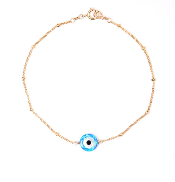 Evil Eye Bracelet - Protection Bracelet - Satellite Bracelet - Amulet - Nazar - Evil Eye Jewelry - Opal Bracelet
