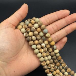 Shop Picture Jasper Beads! Matte Picture Jasper Beads Round Picture Stone Beads Natural Brown Gemstone Beads 6/8/10mm Beading Supplies Jewelry making 15.5" strand | Natural genuine beads Picture Jasper beads for beading and jewelry making.  #jewelry #beads #beadedjewelry #diyjewelry #jewelrymaking #beadstore #beading #affiliate #ad