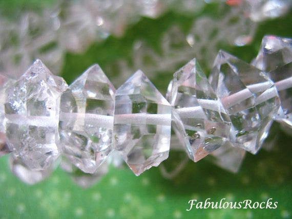 10-100 Pcs / Double Terminated Herkimer Diamond Herkimer Quartz Crystals Nuggets Bead Crystal Healing Gemstone, 7-8 Mm April Birthstone, S