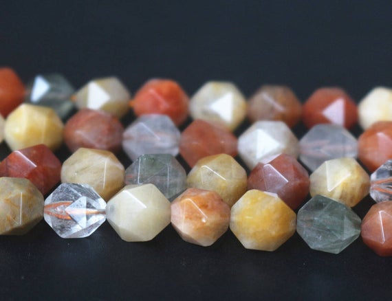 Quartz Faceted Nugget Beads,6mm/8mm/10mm/12mm Faceted Quartz Nugget Beads,15 Inches One Starand