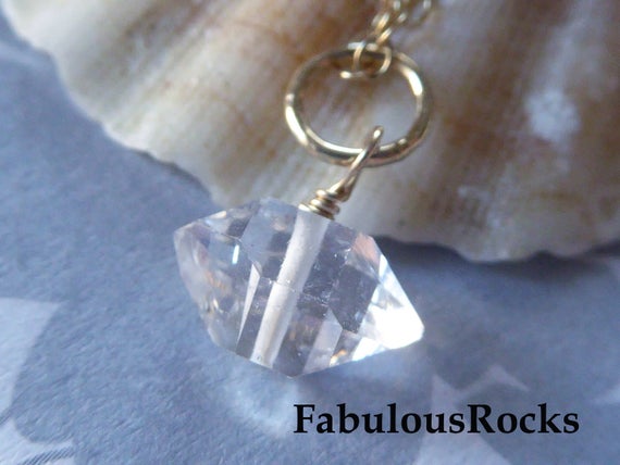 Herkimer Diamonds Nuggets Crystals Beads Charm Pendant / Center Drilled, Double Terminated, Luxe Aaa, Healing Gems April Birthstone Gd602 Z