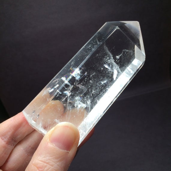3.9" Quartz Crystal Point - Clear Quartz Polished Tower - Healing Crystal - Meditation Stone - Crystal Grid Stone - From Brazil - 178g