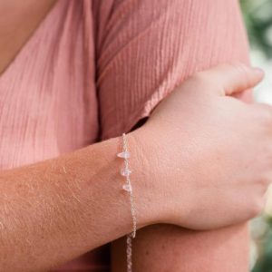 Shop Dainty Jewelry! Rose quartz bracelet. Delicate bracelet. Healing crystal. Bridesmaid gift for her. Rose quartz womens gift. Bead bracelet jewelry gift. | Natural genuine Gemstone jewelry. Buy crystal jewelry, handmade handcrafted artisan jewelry for women.  Unique handmade gift ideas. #jewelry #beadedjewelry #beadedjewelry #gift #shopping #handmadejewelry #fashion #style #product #jewelry #affiliate #ad