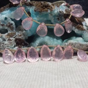 Shop Rose Quartz Bead Shapes! Rose Quartz Custom Faceted Flat Drop Beads 3 In. Strand, Pink Beads, Gemstone Bead Strand, Natural Stone, Pink Faceted Beads, A+ Quality | Natural genuine other-shape Rose Quartz beads for beading and jewelry making.  #jewelry #beads #beadedjewelry #diyjewelry #jewelrymaking #beadstore #beading #affiliate #ad