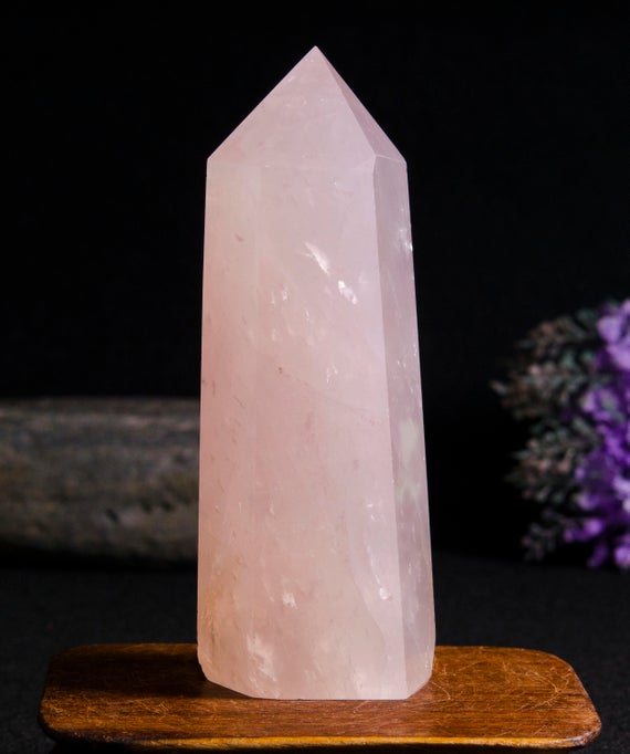 4.6" Clear Rose Quartz Crystal Tower/light Pink Quartz Crystal Point/love Stone/healing Crystal/chakra/feng Shui/zen/decor/gift For Her