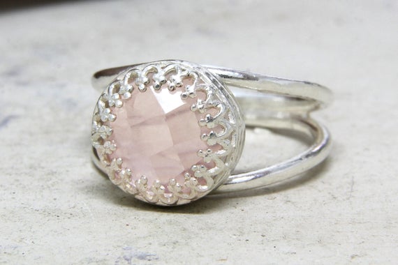 Love Bright Pink Quartz Ring · Rose Quartz Ring · Silver Ring · Silver Quartz Jewelry · Delicate Ring · Bridesmaid Gifts · Pink Quartz Ring