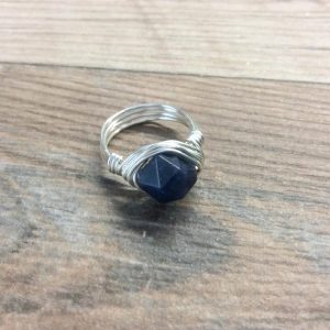 Shop Sodalite Rings! Sodalite ring – Sterling silver or 14k gold filled, faceted wire wrapped gemstone ring | Natural genuine Sodalite rings, simple unique handcrafted gemstone rings. #rings #jewelry #shopping #gift #handmade #fashion #style #affiliate #ad