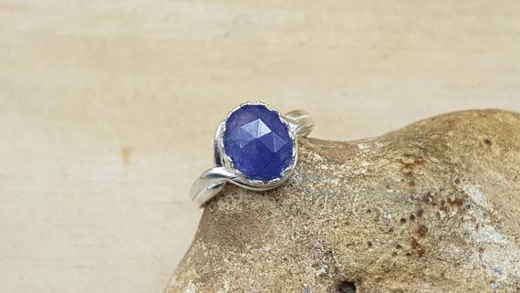 Tanzanite Ring. 925 Sterling Silver. Reiki Jewelry Uk. Violet Flame Adjustable Ring. December Birthstone. 10x8mm Stone