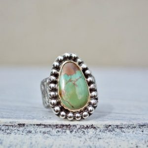 Shop Turquoise Rings! Turquoise Ring -Natural Turquoise Ring -Turquoise Ring for Women -Turquoise Ring Gold -Turquoise Statement Ring – Green Turquoise – Size 7.5 | Natural genuine Turquoise rings, simple unique handcrafted gemstone rings. #rings #jewelry #shopping #gift #handmade #fashion #style #affiliate #ad