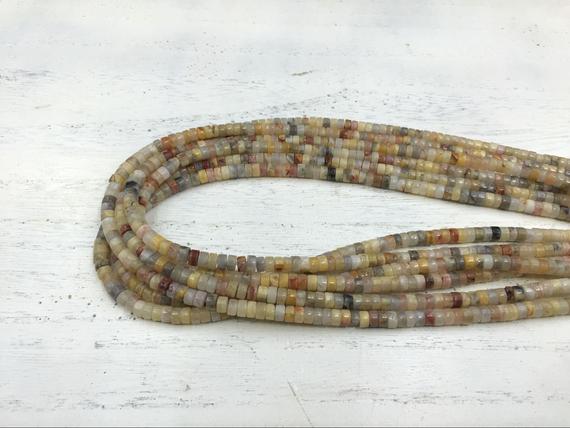 Crazy Agate Heishi Beads Rondelle Beads Tyre Spacer Beads 4x2mm Gemstone Rondelles Beading Jewelry Supplies 15.5"/full Strand
