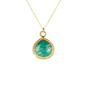 Shop Amazonite Necklaces! Amazonite necklace, green pendant necklace, gold teardrop necklace, healing crystal necklace, green stone pendant on a 14k gold filled chain | Natural genuine Amazonite necklaces. Buy crystal jewelry, handmade handcrafted artisan jewelry for women.  Unique handmade gift ideas. #jewelry #beadednecklaces #beadedjewelry #gift #shopping #handmadejewelry #fashion #style #product #necklaces #affiliate #ad