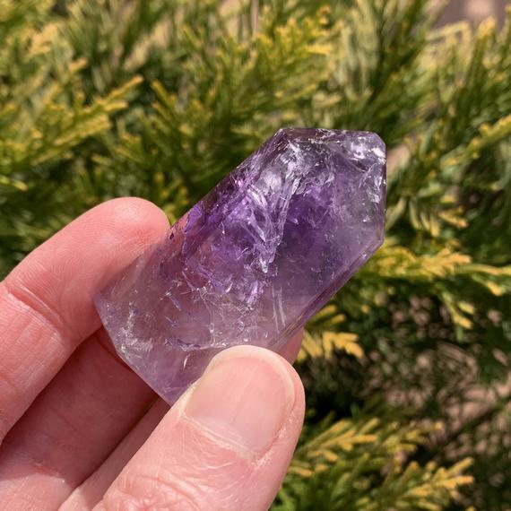 2" Amethyst Crystal Point - Polished Tower - Natural Stone - Healing Crystal - Meditation Crystal - Collectible - Display - From Brazil- 36g