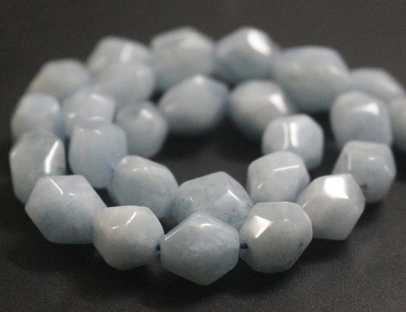 Natural Aquamarine Faceted Nugget Beads,natural Aquamarine Wholesale Beads Bulk Supply,15 Inches One Starand