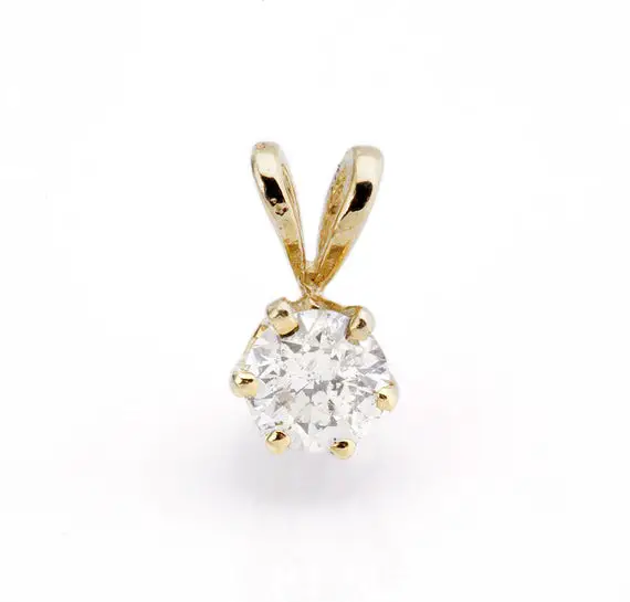 Diamond Pendant 0.50 Carats-yellow Gold Pendant 14k-gold Diamond Pendant-women Jewelry-for Her-anniversary Gift-birthday Present-graduation